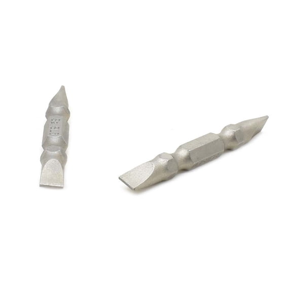 25 Display Pack - Slotted Double End Screwdriver Bits - 2" Long - 6mm Wide Slot