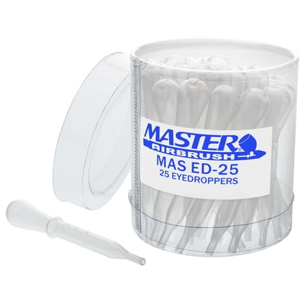 25 Disposable Plastic PIPETTE EYE DROPPERS Transfer Liquids Mix Airbrush Paint