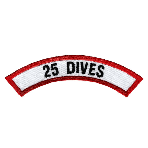 25 Dives Scuba Certification Chevron Embroidered Iron-On Patch
