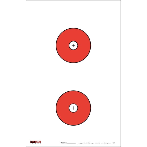 25 EZ2C Paper Shooting Targets Range Practice (Tear-Off Pad of 25) 11"x17"