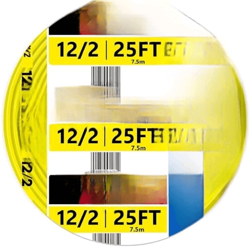 25 FEET 12/2 Type NM-B. Copper #12 AWG, 2 Conductor with Ground Insulated Jacket Yellow$$Tools & Hardware Other