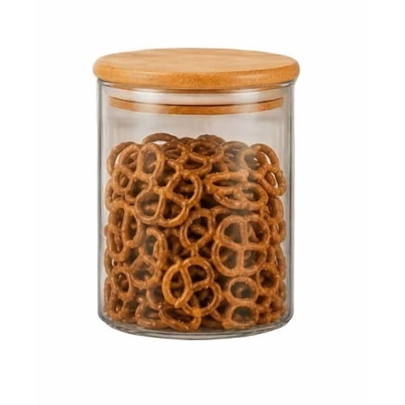 25 FL OZ Airtight Glass Storage Jars with Bamboo Lids Eco-Friendly Kitchen Pantry Organization Containers for Dry Food, Coffee, Tea, Flour, Sugar, Grains, Snacks