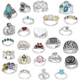 thumbnail image 1 of 25 FOR ONE White Gold or Silver Surprise Mix of 25 Fashion Rings for Women Bulk Discount Set Pack Jewelry, 1 of 9