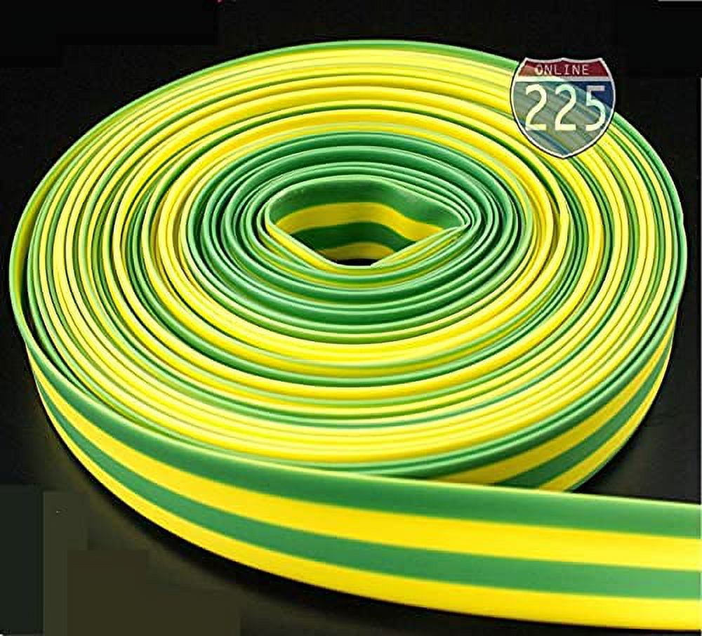 25 FT. 3/8" 9Mm Yellow And Green Polyolefin Heat Shrink Tubing 21