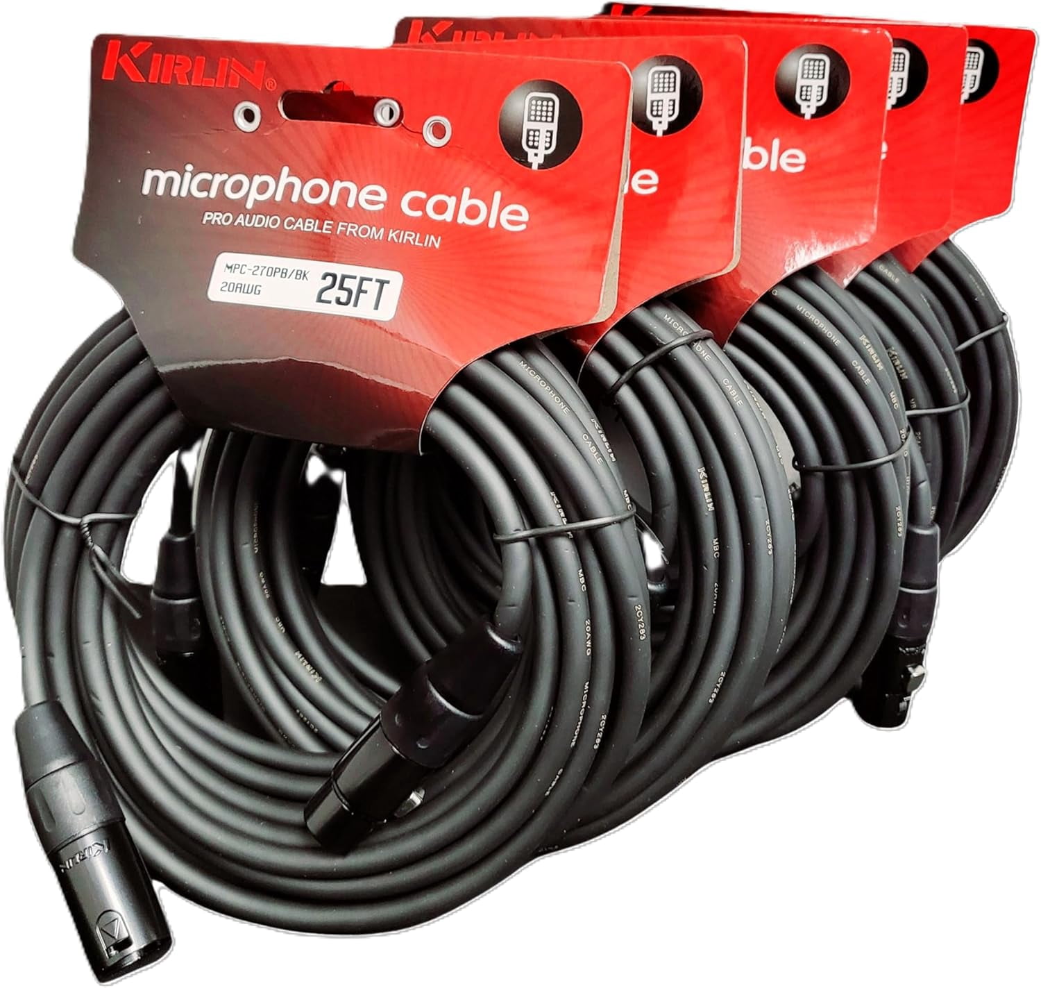 Mic Patch 25' FT XLR MICROPHONE MIC CABLE PATCH CORDS MPC270 / 5 PACK - Walmart.com