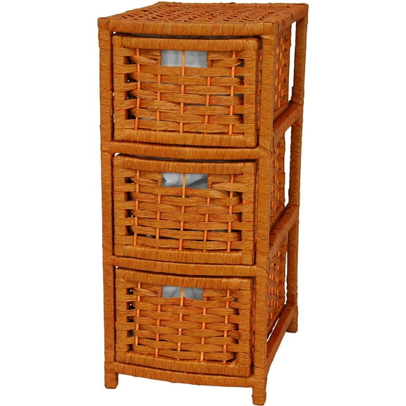 25" Fiber Weave Occasional 3 Drawer Chest - Honey
