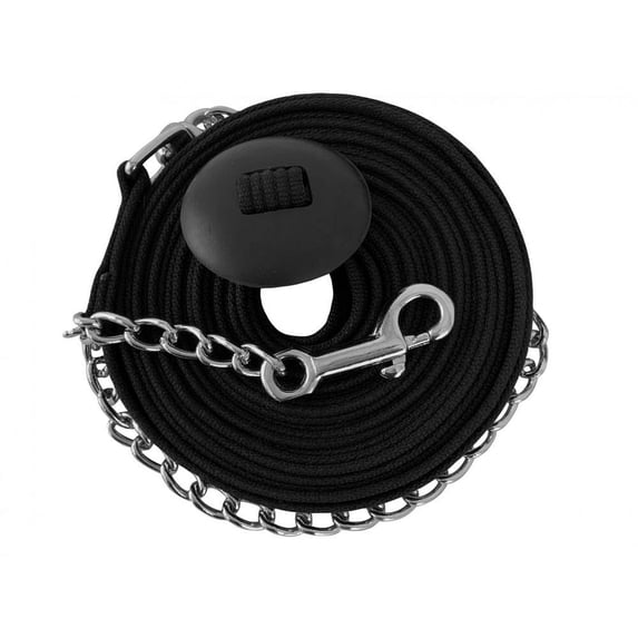 25' Flat Cord Cotton Lunge Line w/ Chain & Stopper