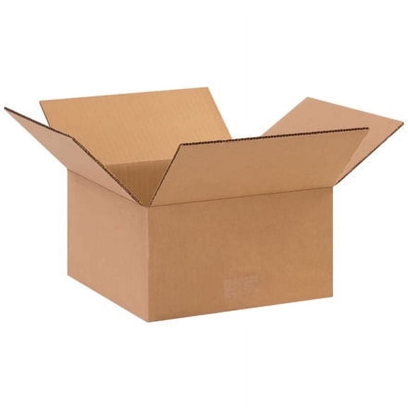 25 - Flat Corrugated Boxes 10 x 10 x 5 Shipping Box Moving Cartons