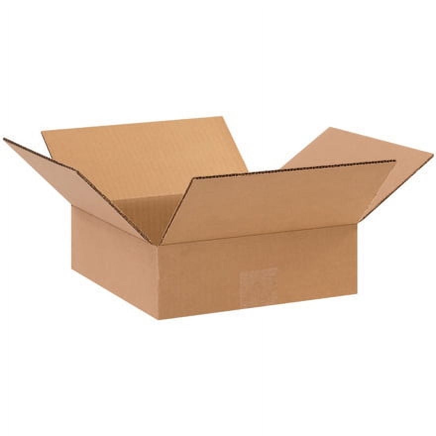 25 Flat Corrugated Boxes 10x10x3 ECT32 Kraft Brown Shipping/Moving Boxes