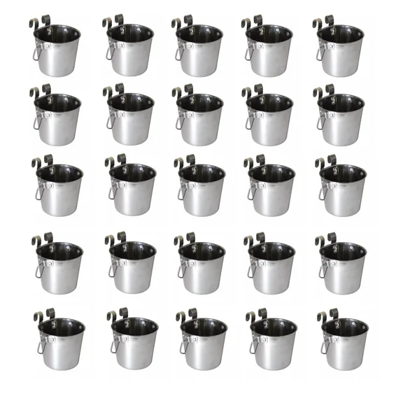 25 Flat Side Hook On Hanging Pails Bulk Kennels Shelters Home Donations Farms (1 Quart)