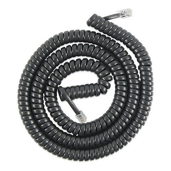 25 Foot Black Coil Cord  25 Ft. Handset Cord