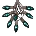thumbnail image 1 of 25 Foot C9 Twinkle Outdoor Patio Christmas String Light Set, Brown Wire, 25 Bulbs, 1 of 4
