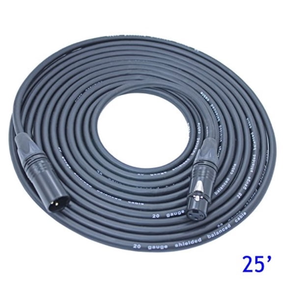 25 foot ploynk pro audio xlr microphone audio cable