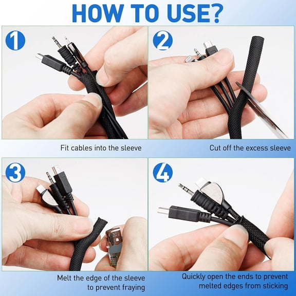 25 Ft 1/4" Cord Protector, No-Chew Split Wire Loom Sleeve, Heat Resistant Cable Cover for Automotive, TV, Audio & Video Cables – Cat, Dog & Rabbit Safe