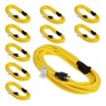 25 Ft 14/3 SJTW Yellow, 10Pack Outdoor Extension Cord 3 Prong Ground