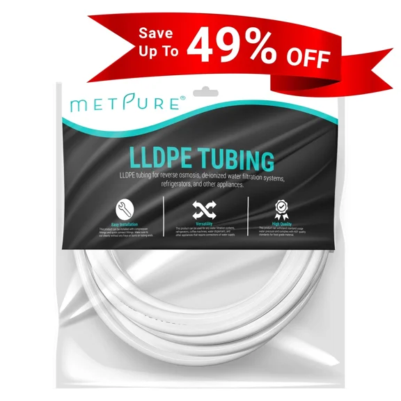 25 Ft 3/8 White Lldpe Tubing For Ro Or Refrigerator Ice Maker Nsf Certified