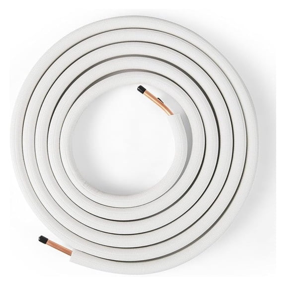 25 Ft. Mini Split Line Set, 1/4&1/2 O.D. Copper Pipes Tubing with 3-Layer Insulation, Thickened PE Insulated Coil Line Extension Set for Mini Split Air Conditioner for Heat Pump System