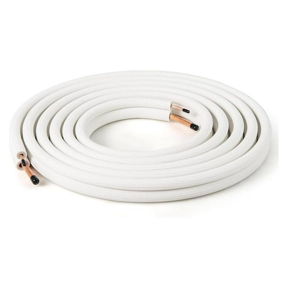 25 Ft. Mini Split Line Set, 1/4" & 1/2" O.D. Copper Pipes w/ 3-layer Insulation, PE Insulated Copper Coil Tubing Extension Set for Unit, HVAC Refrigeration (25FT 1/4" & 1/2")