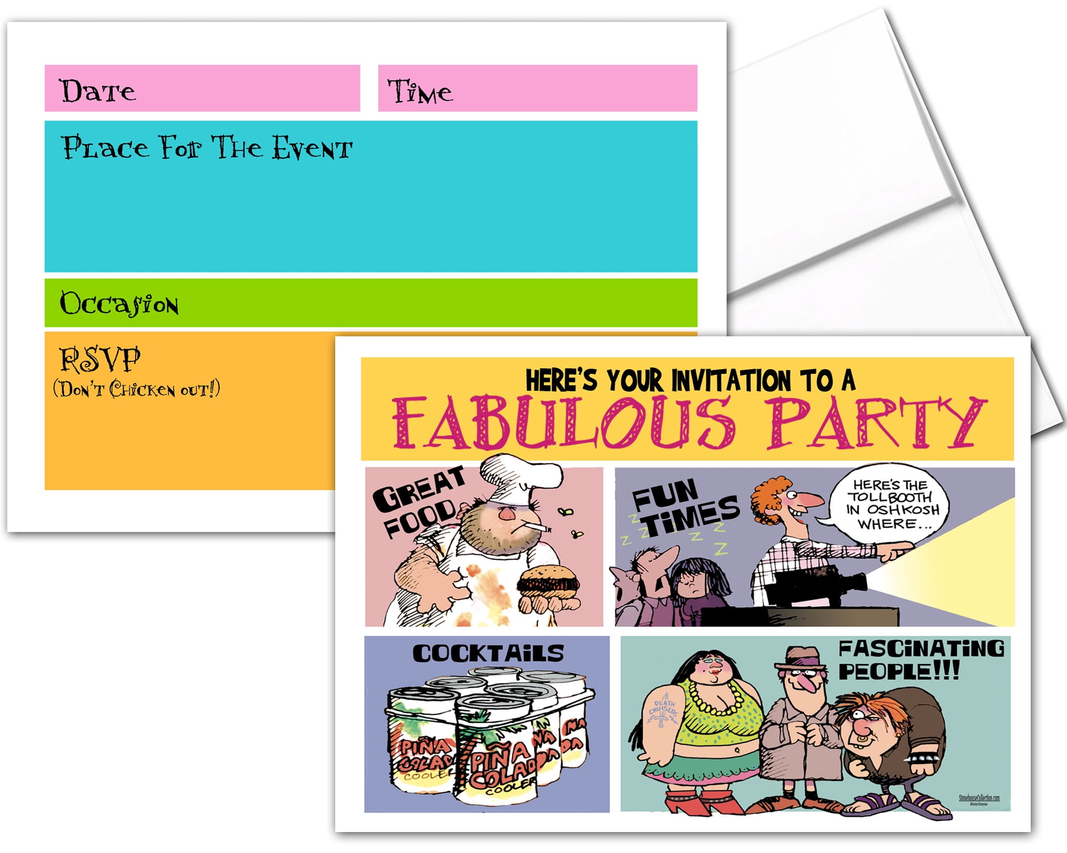 25 Funny Party Invites with Envelopes - Funny Birthday Invitations ...