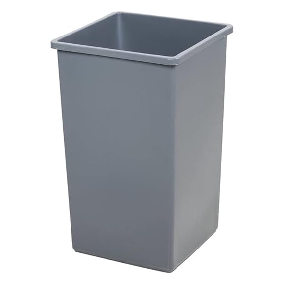 25 Gallon Gray Square Trash Can, Plastic, Use