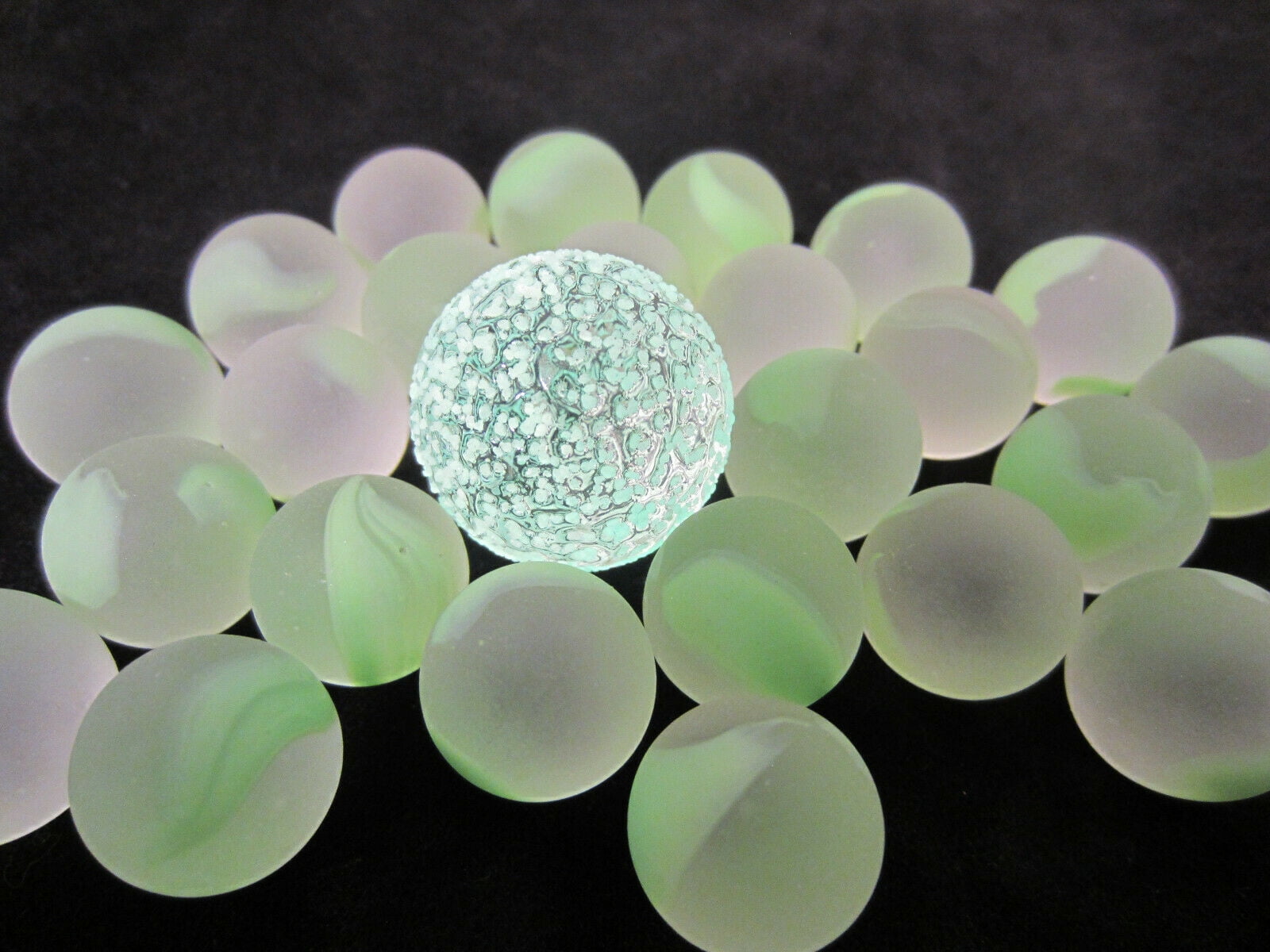 Walmart 25 Glass Marbles Moon Glow Green/Yellow, Aquarium Colored Vase ...