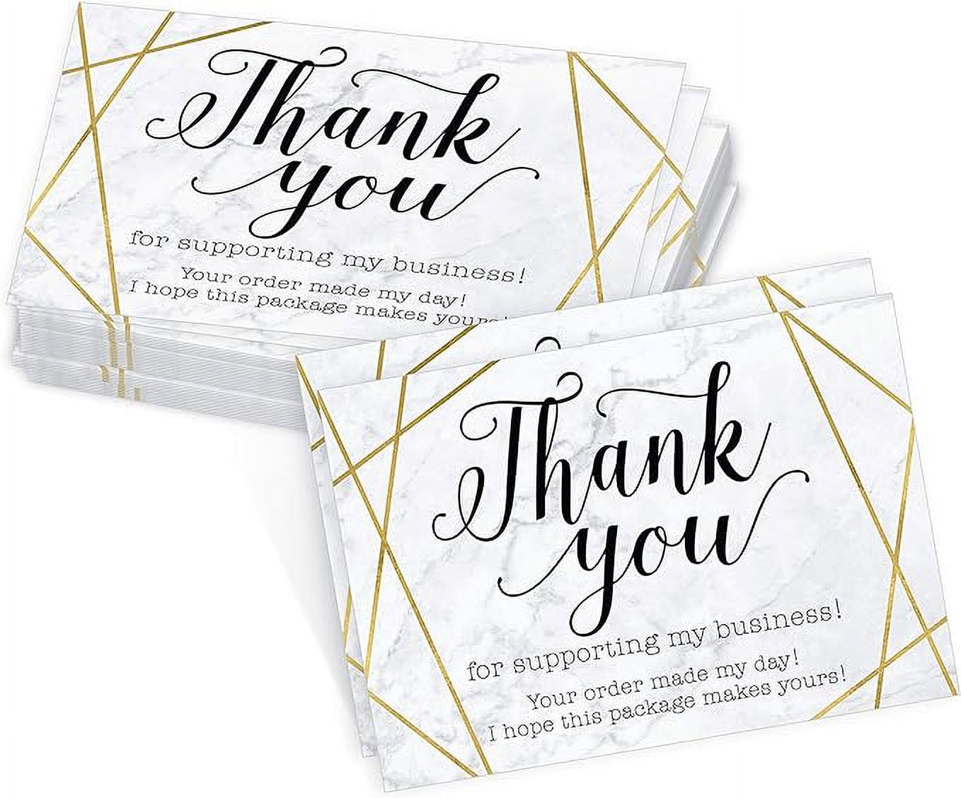 100PCS Thank You Supporting My Biness Cards, Appreciate
