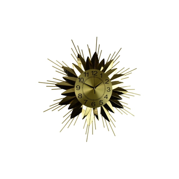 25" Gold Metal Starburst Wall Clock