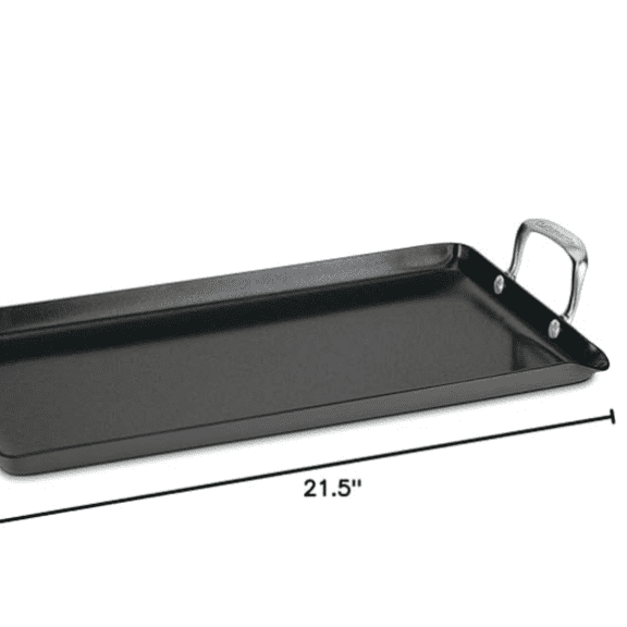 25 GreenGourmet Hard-Anodize Nonstick 10-Inch by 18-Inch Double-Burner Griddle, Black