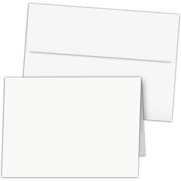 25 Greeting Cards Set Blank White 4.25" x 5.5" Cards and Envelopes Customized and Personalized Your Own Cards for Business, Holidays, Bridal Showers, Birthdays, Wedding Invitations, All Occasion