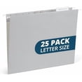 thumbnail image 1 of 25  Grey Hanging File Folders Letter Size - Durable 11pt Paper, Hanging File Folders Gray, Plastic Tabs and Inserts Included, Perfect for Office Organization, 1 of 7