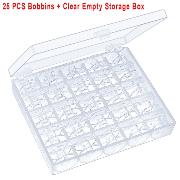 25 Grid Blue Clear Empty Bobbins Storage Box Plastic Bobbins Spool Storage Box For Household DIY Sewing Machine Accessories Tool