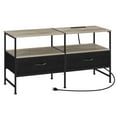 thumbnail image 1 of 25"H Raised TV Stand Industrial TV Stand with Fabric for Living Room, Bedroom with Charging Stake Gray, 1 of 6