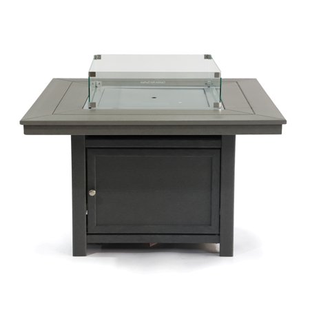 25"(H)x 42" (W) Square Poly Fire Pit Top and Base Only, Gray(Discontinued)
