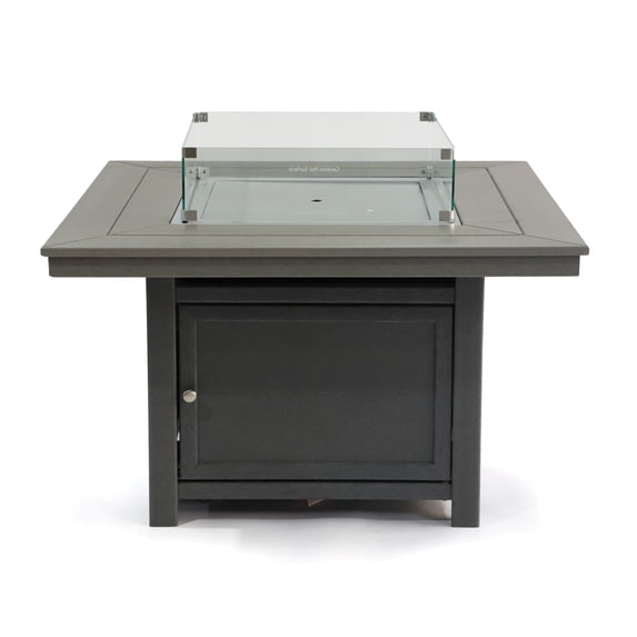 25"(H)x 42" (W) Square Poly Fire Pit Top and Base Only, Gray(Discontinued)