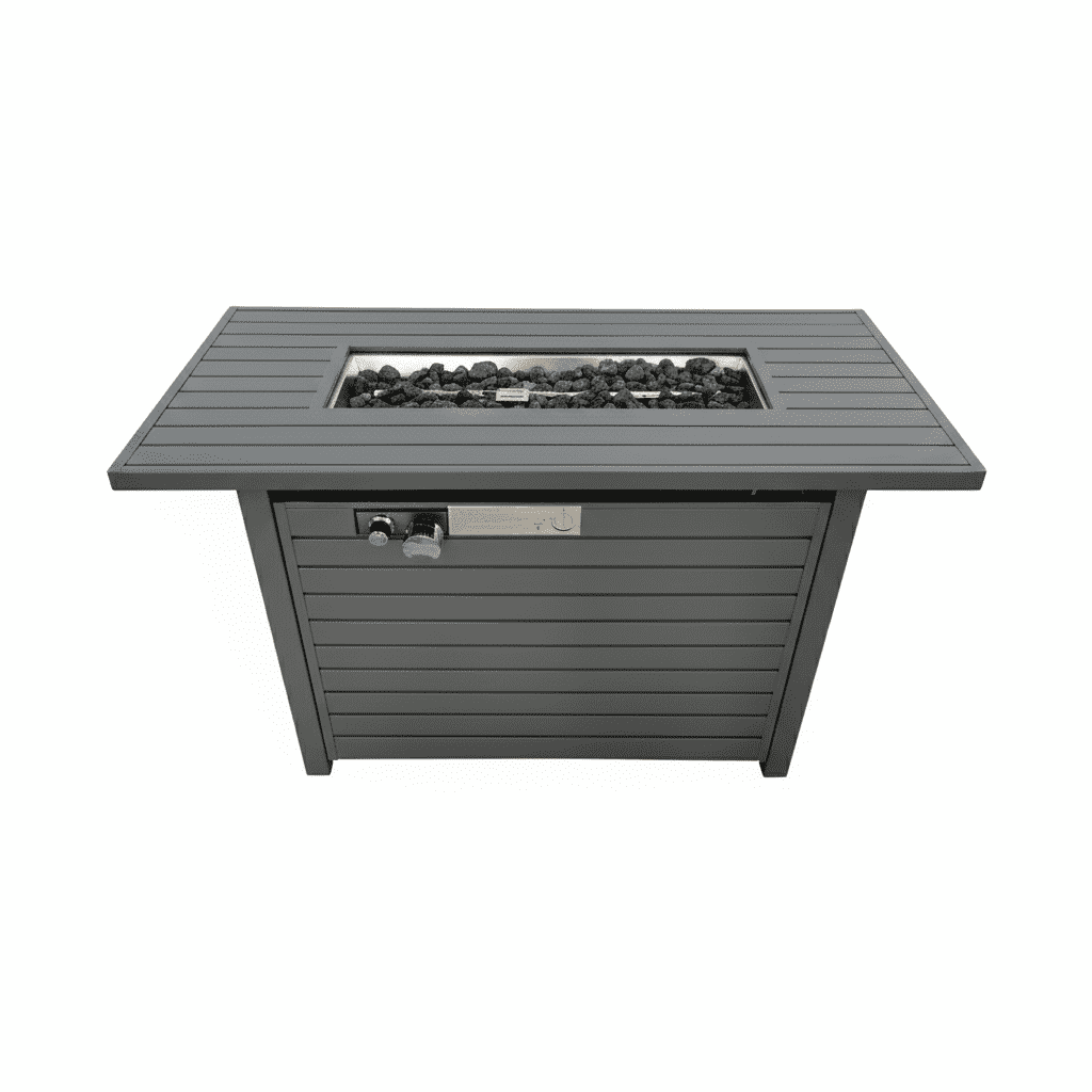 25'' H x 42'' W Steel Propane Outdoor Fire Pit Table with Lid