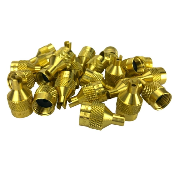 25 Haltec A-148 Large Bore Screw Driver Valve Caps - fit .482-26 valve threads