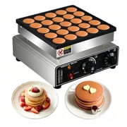 25 Hole 110V Electric Muffin Waffle Maker, Silver Stainless Steel Non Stick Mini Pancake Baker for Bakery Cafe