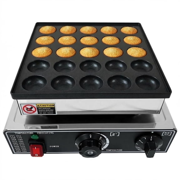 25 Hole Electric Mini Pancake Maker, 900W Non Stick Coating Baking Machine, 110V Commercial Household Waffle Cooking Tool