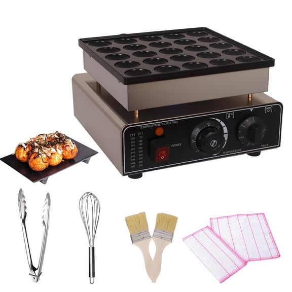 25 Holes Pancake Maker Nonstick Baking Maker Cupcake Maker Machine Baking Maker with Stainless Steel Material Control Panel Waterproof Switch  for Homemade Cake Pops and Pan Cake