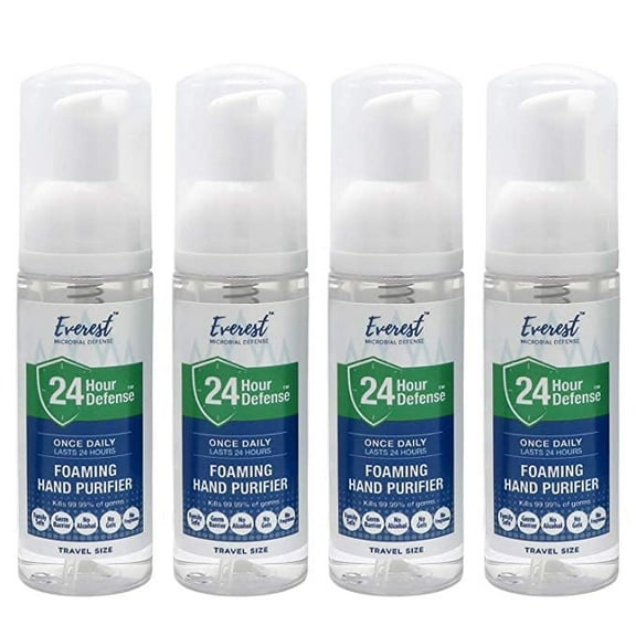 Everest - 24 Hour Defense Foaming Hand Purifier 50ml - Travel Size - 4 Pack