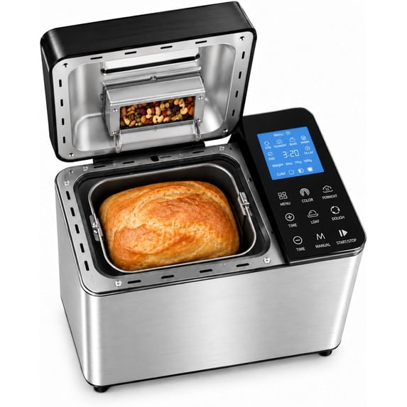 25‑IN‑1 Bread Maker, 2LB One‑Touch Control Machine with Visible Lid ...