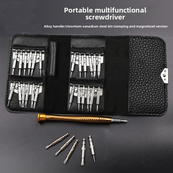25 IN 1 Mini Precision Screwdriver Set Bag Magnetic Handle Multi Bits Kit Pocket Carry Repair Tool for iPhone Phone Watch Clock