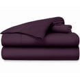 thumbnail image 1 of 25-INCH EXTRA DEEP POCKETS - Pure Organic Cotton Sheets - California King Size, Plum Color, Bedsheet 1000-Thread-Count, 1 of 7