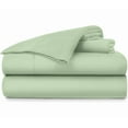 thumbnail image 1 of 25-INCH EXTRA DEEP POCKETS - Pure Organic Cotton Sheets - Short Queen Size, Sage Color, Bedsheet 800-Thread-Count, 1 of 7