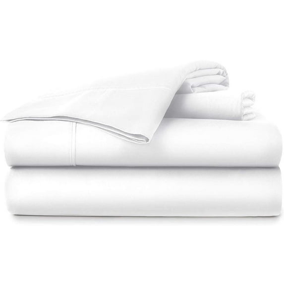 25-INCH EXTRA DEEP POCKETS - Pure Organic Cotton Sheets - Twin Size, White Color, Bedsheet 800-Thread-Count