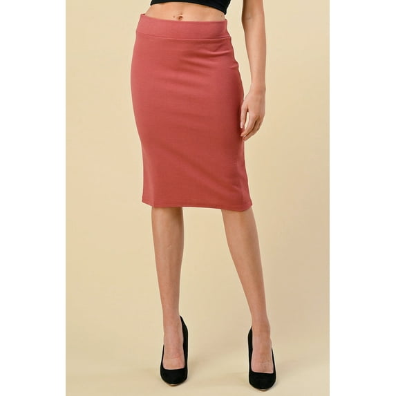 25 INCHES SOLID BODYCON OFFICE MIDI SKIRT