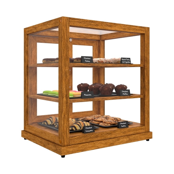 25 In. Artisan Wooden Bakery Display Upright Case, Light Color