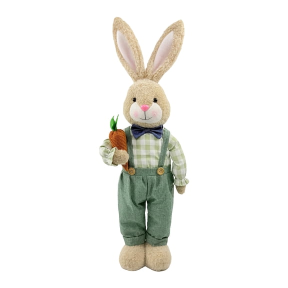 25 Inch Easter Bunny Rabbit Plush, Long Leg Shelf Sitter Doll, Pastoral Farmhouse Spring Decoration, Bunny Rabbit Stuffed Animal Ornament(A)