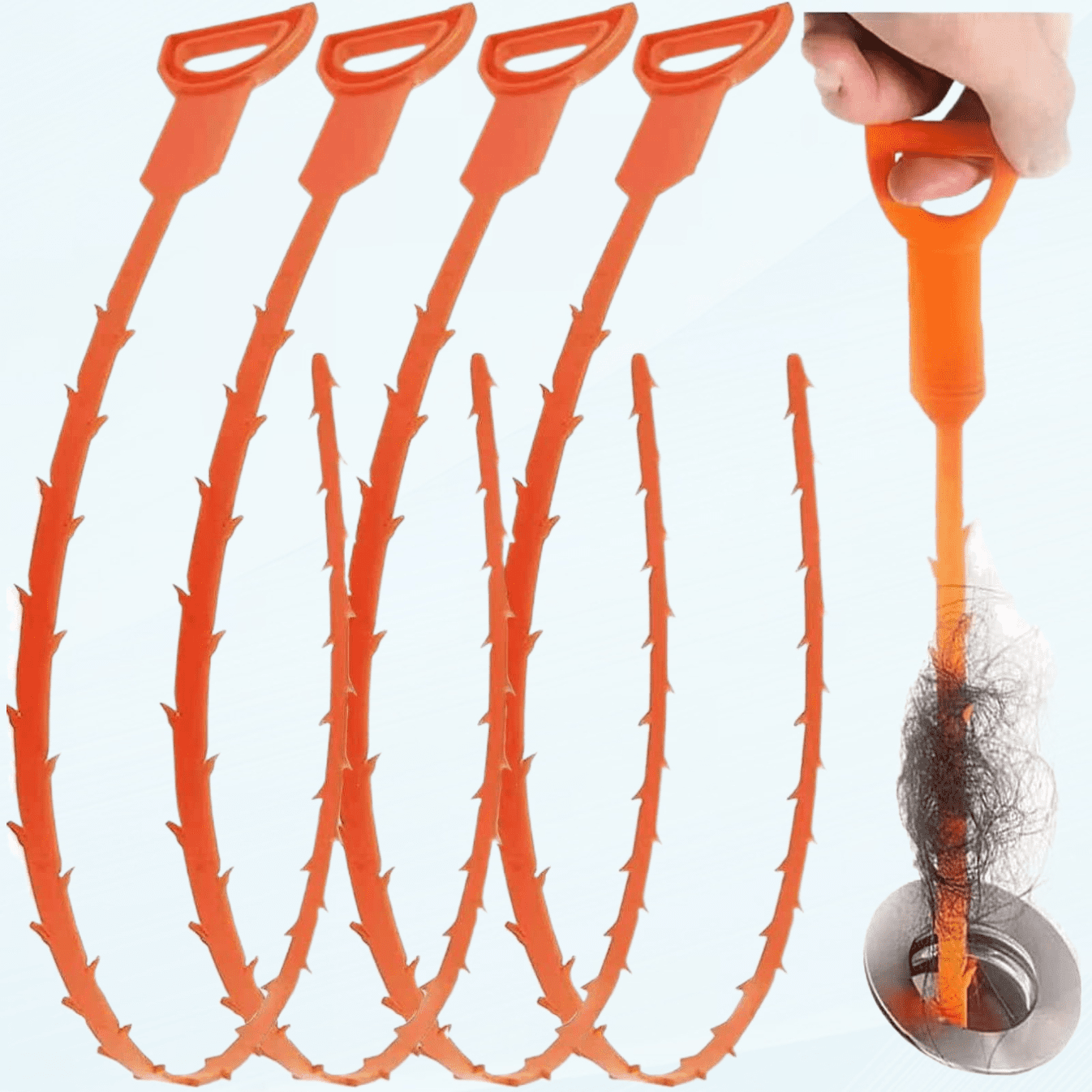 25 Inch Hair Drain Clog Remover Cleaning Tool. sink snake Drain Hair