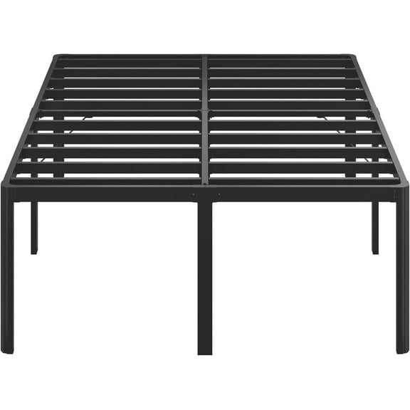 25 Inch High King Bed Frame with Rounded Corner Legs, Sturdy Mattress Foundation, Heavy Duty Metal King Size Platform No Box Spring Needed, Noise Free, Easy Assembly, Black